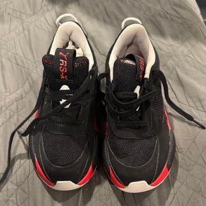 Puma Kids' Black and Red Sneakers